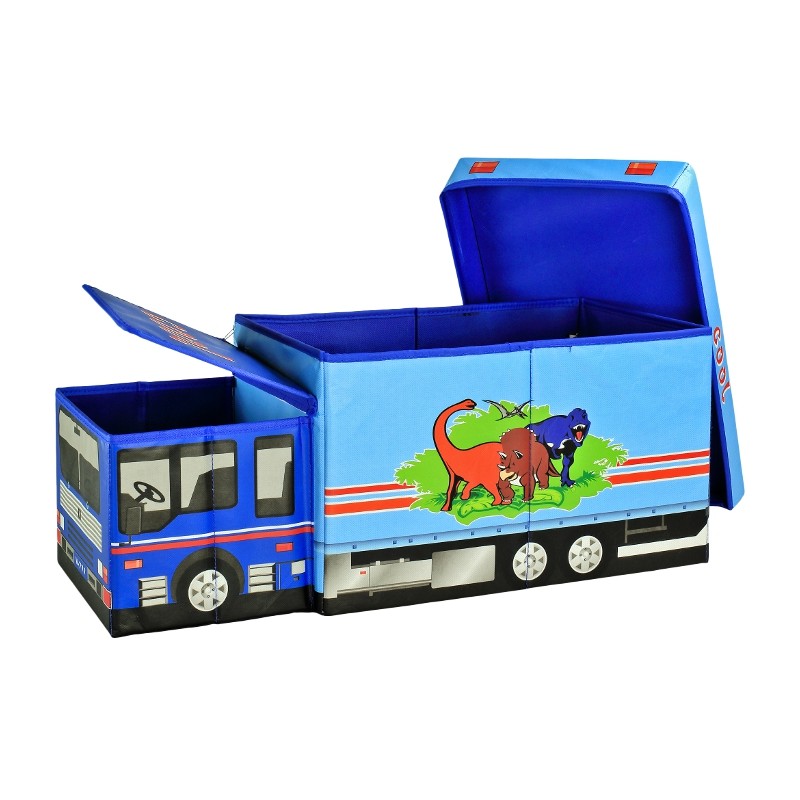 Caja decorativa para guardar juguetes Vehículos, camión azul