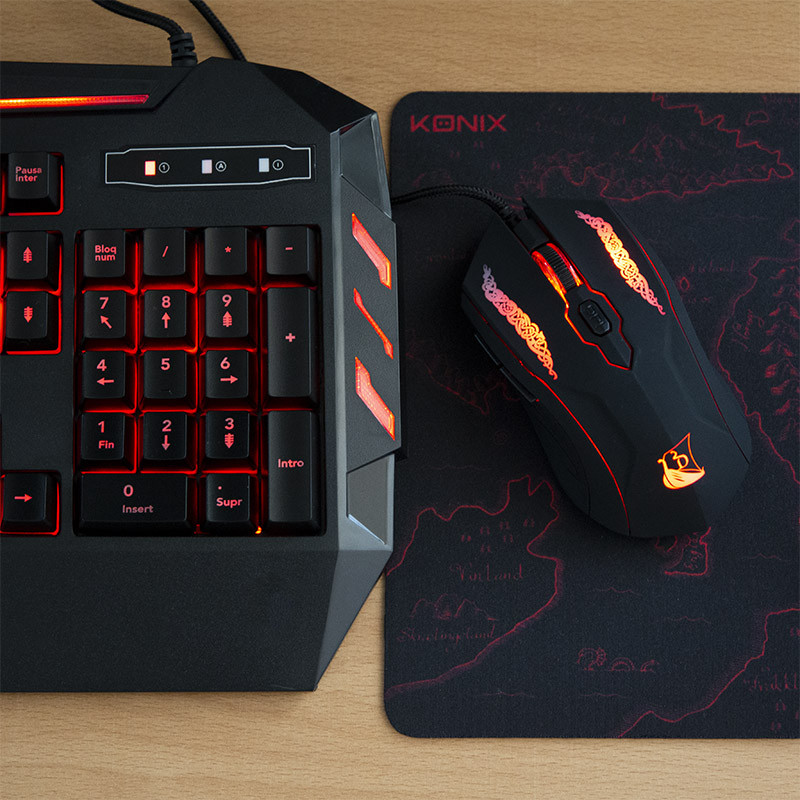 Pack gaming teclado, ratón y alfombrilla