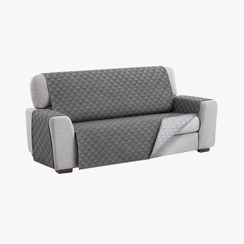 Funda de sofá 2 plazas 110x220 gris oscuro y gris claro