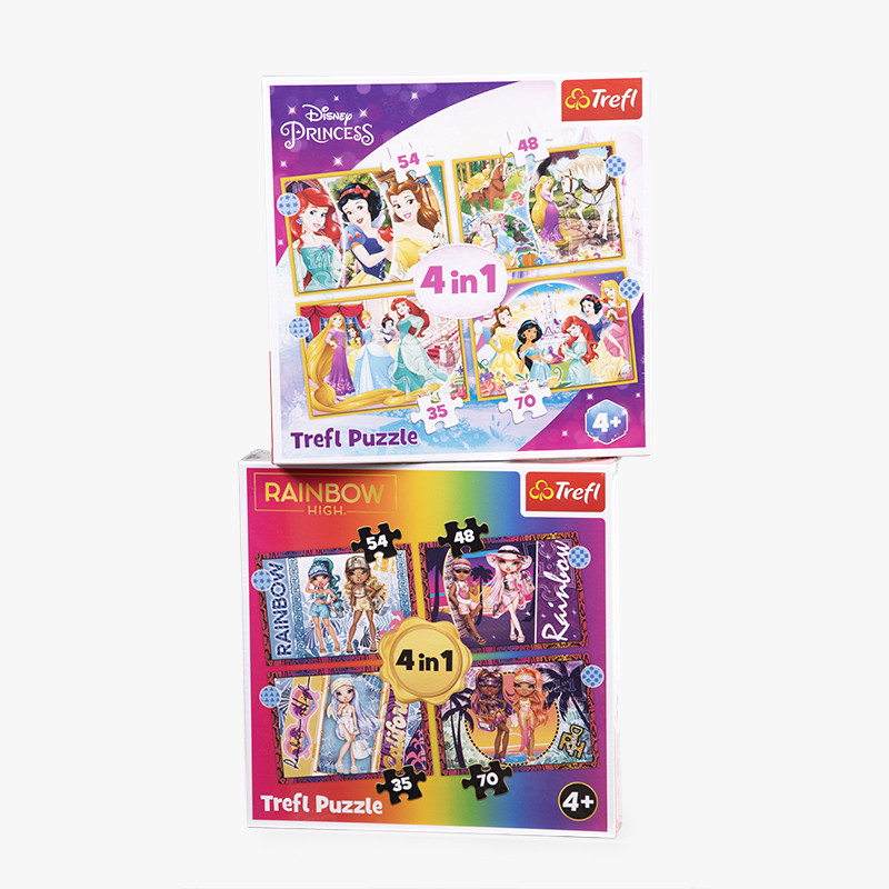 Duopack Puzzle 4 en 1 Rainbow High-Princesas Disney