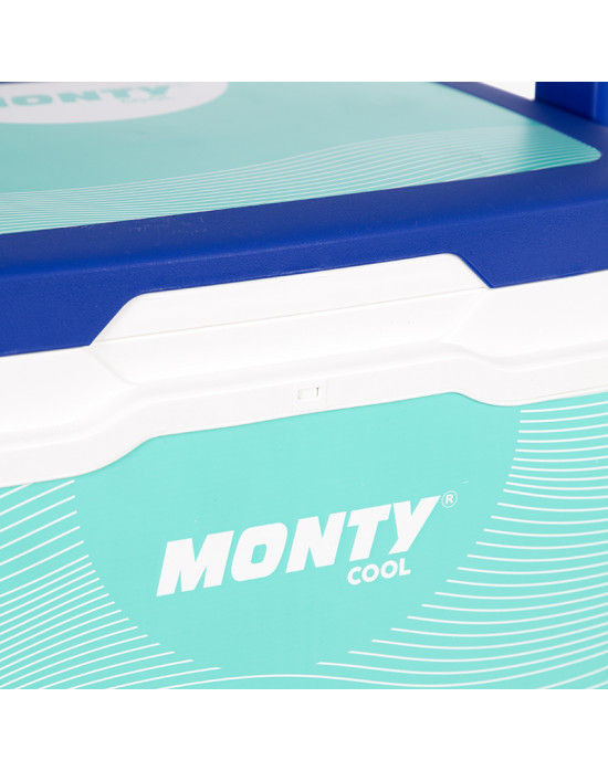 Monty Nevera de Playa rígida y portátil Azul y Blanca de plástico